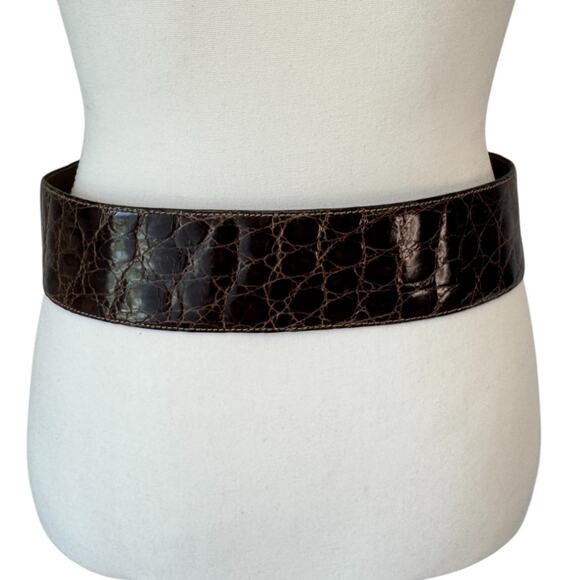 Vintage SAKS FIFTH AVENUE Belt Womens Small Brown Classic Luxury - Picture 5 of 12